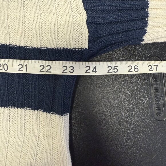 American Eagle Womens Striped Cropped Cardigan Navy White Nautical V-Neck Size M - Picture 5 of 10